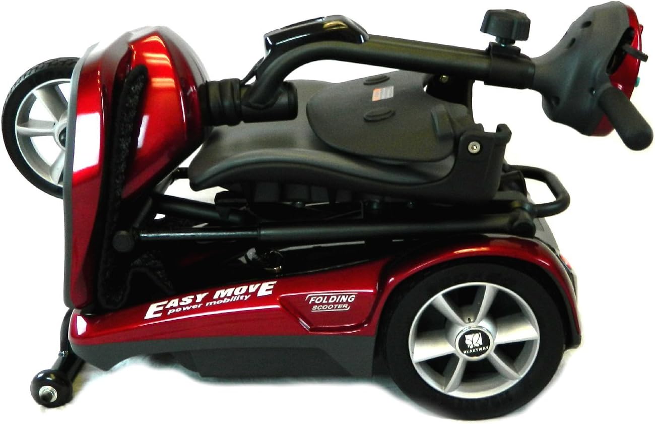 EvRider Easy Move Mobility Scooter Remote Automatic Folding, Burgundy