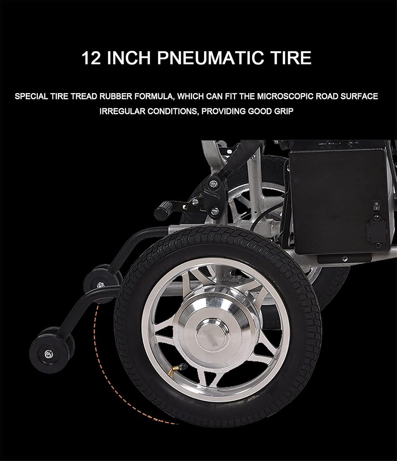 Electric Wheelchair, Folding Lightweight Wheelchai Adult Electric Wheelchair Suitable for Elderly People with Disabilities Can Be Folded in One Step Aluminum Alloy Material 360-deg