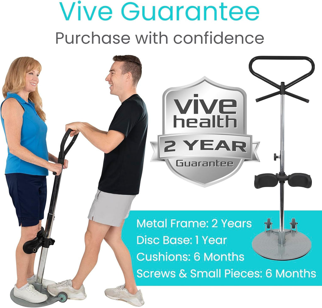 Vive Patient Turner - Turn Transfer Aid for Elderly - Mobility Sit to Stand Device for Transferring from Bed, Seat & Wheelchair - Pivot Disc 360 Degree Rotation w/Handle - Standing Aids & Supports
