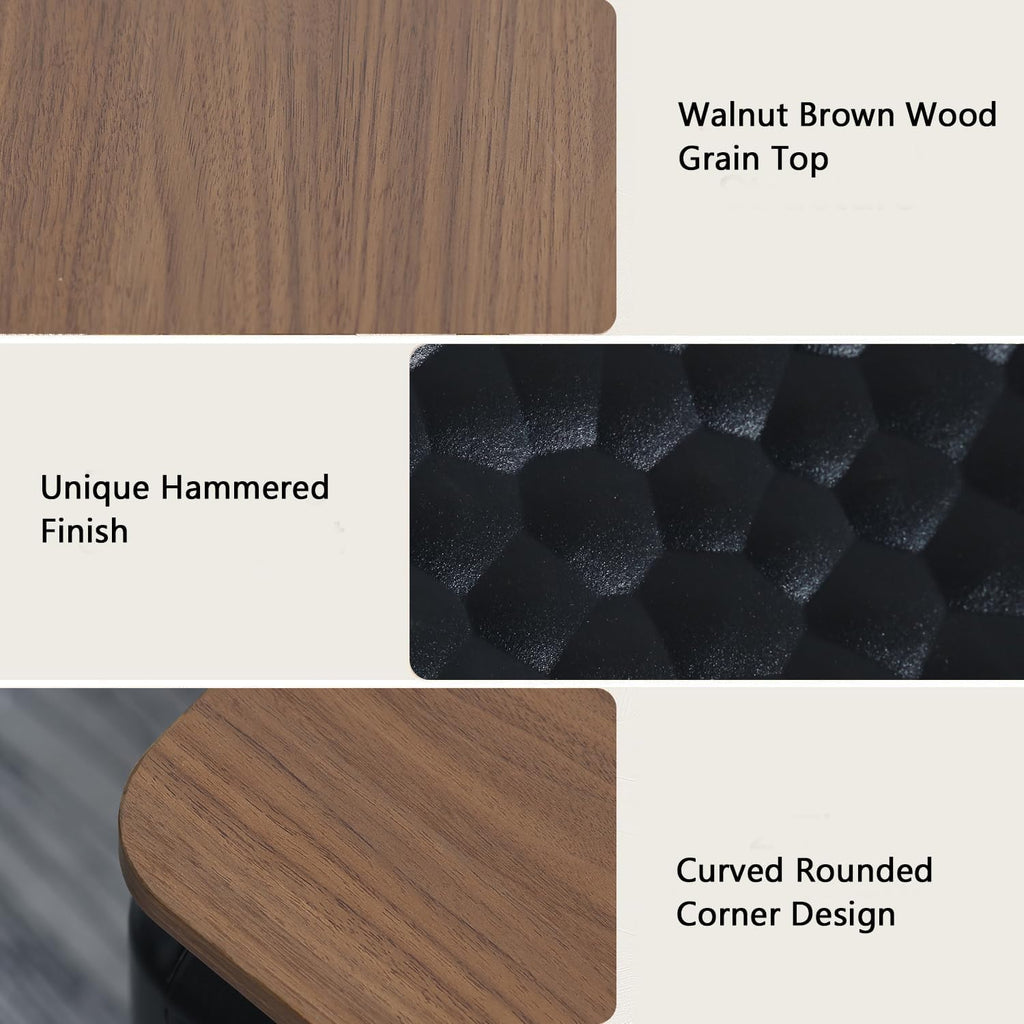 SSLine Lift-Top Coffee Table with Storage, 31.5' Square Coffee Table for Living Room Bedroom, Modern Rustic Lift Brown Wooden Top Center Tables with Hammered Texture Black Frame