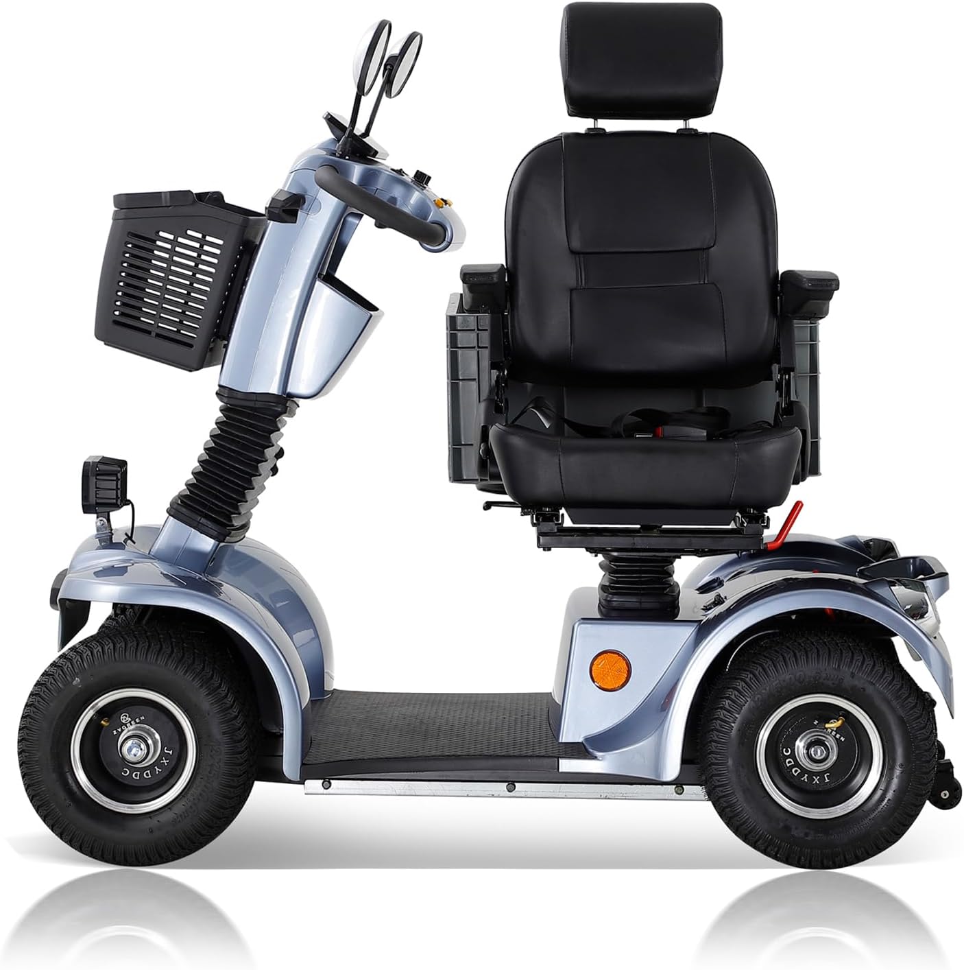 Mobility Scooters for Seniors & Adults 400 Lb Weight Capacity,4-Wheel Heavy Duty Travel Foldable Powered Scooter,Disability Mobile Electric Wheelchair,Luxury Seat and Front Rear Led Lights,Gray