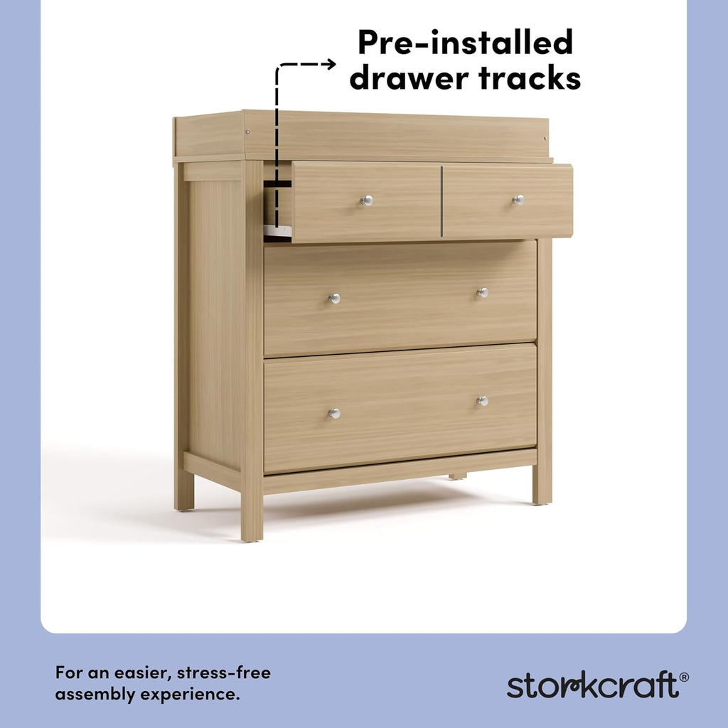 Storkcraft Horizon 3 Drawer Chest with Removable Changing Topper (Driftwood) – GREENGUARD Gold Certified Nursery Dresser, Kids' Storage Chest with Organizer, Durable and Stylish 3-Drawer Design