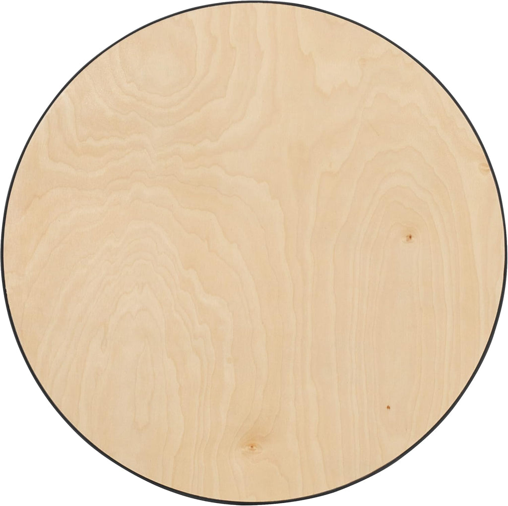 Flash Furniture Lars 30' Round Cocktail Table with 30' and 42' Columns, Adjustable Standard or Bar Height Round Table for Events or Home Use, Natural