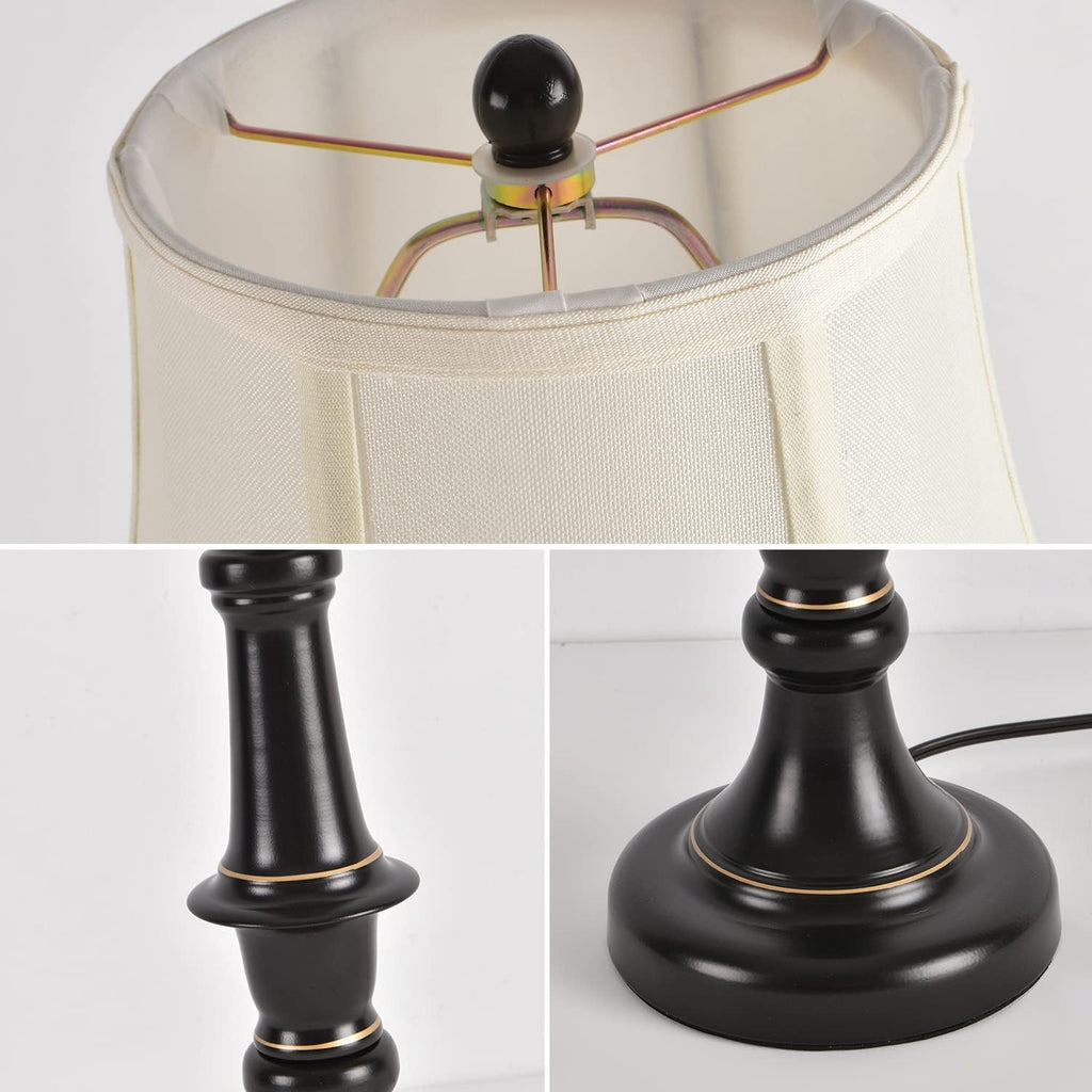 2 Pack Vintage Style Buffet Table Lamp, Traditional Bedside Lamps, Tall Table Lamp Set of Two for Living Room, Bedroom