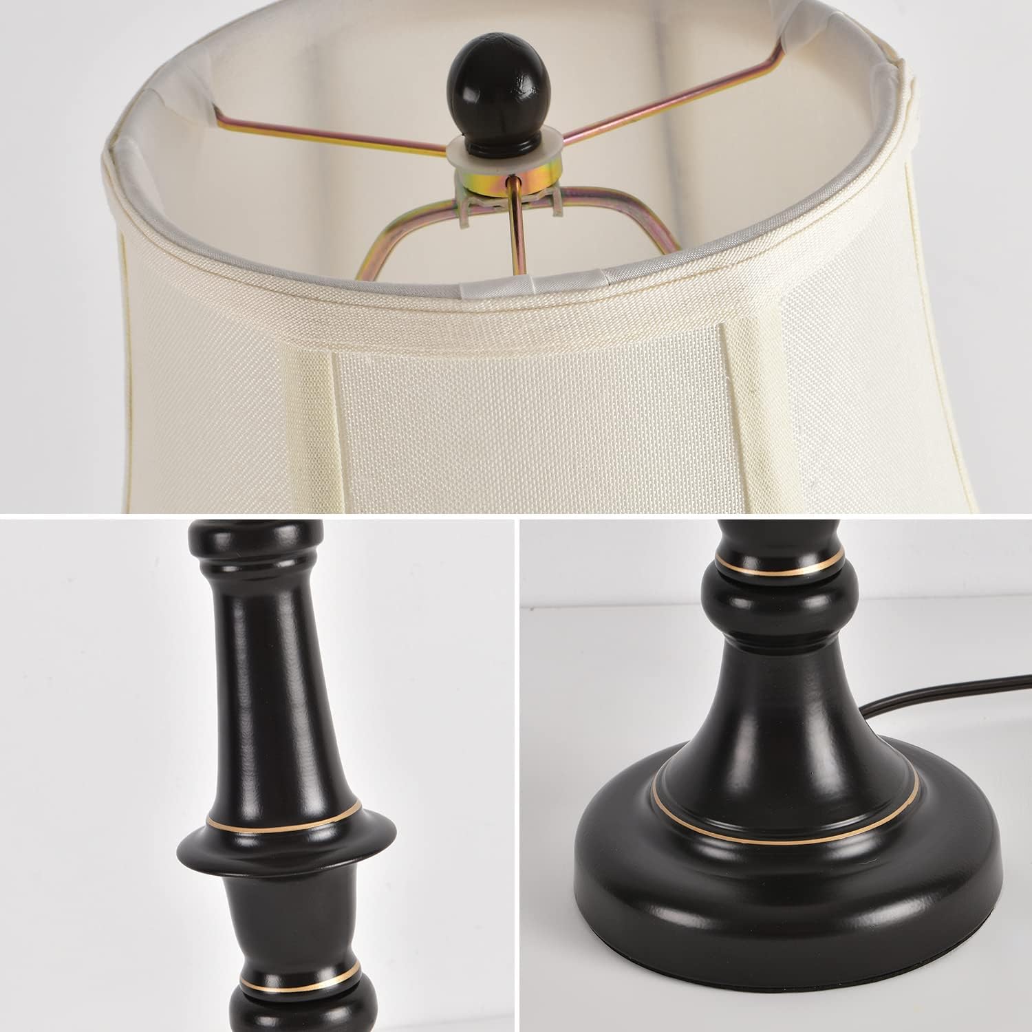 2 Pack Vintage Style Buffet Table Lamp, Traditional Bedside Lamps, Tall Table Lamp Set of Two for Living Room, Bedroom