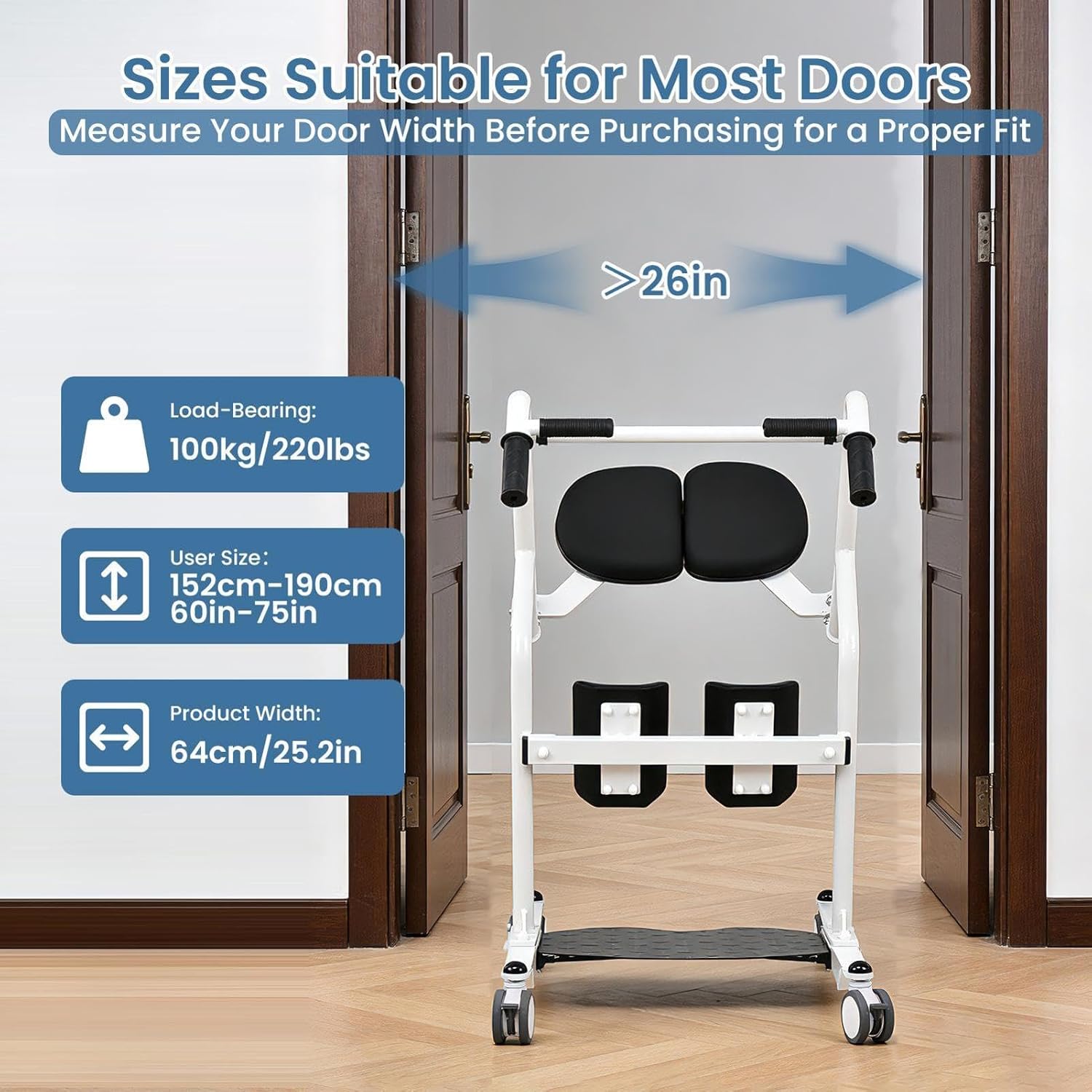 Sit to Stand Lift for Elderly Patient Lift Chair Transport Unit with Wheels Standing Transfer Device for Home Care Disability Aid Product for Adults