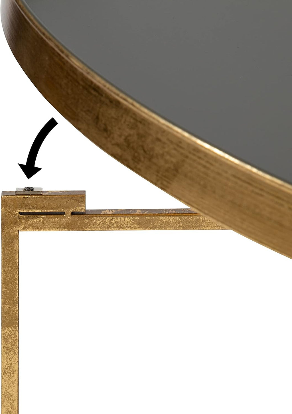 Kate and Laurel Celia Modern Coffee Table; 28 x 28 x 19; Gray and Gold; Glamorous Folding Metal Table for Storage and Display