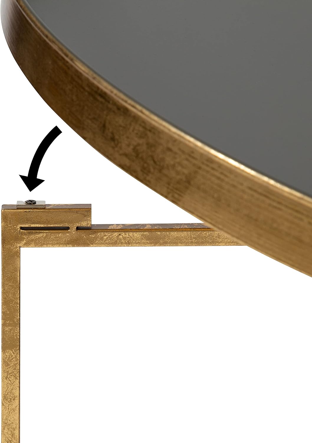 Kate and Laurel Celia Modern Coffee Table; 28 x 28 x 19; Gray and Gold; Glamorous Folding Metal Table for Storage and Display