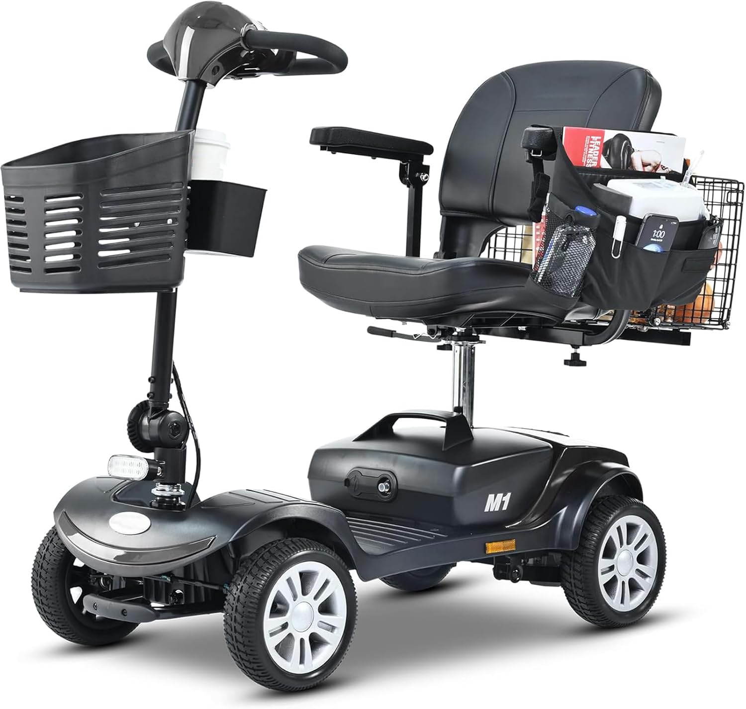 Mobility Scooters for Seniors 400 Lb Weight Capacity,Portable Folding Mobility Scooter, Travel Mobility Scooter,Heavy Duty Electric Powered Scooter W/Foldable Removable Disability Scooter,Black