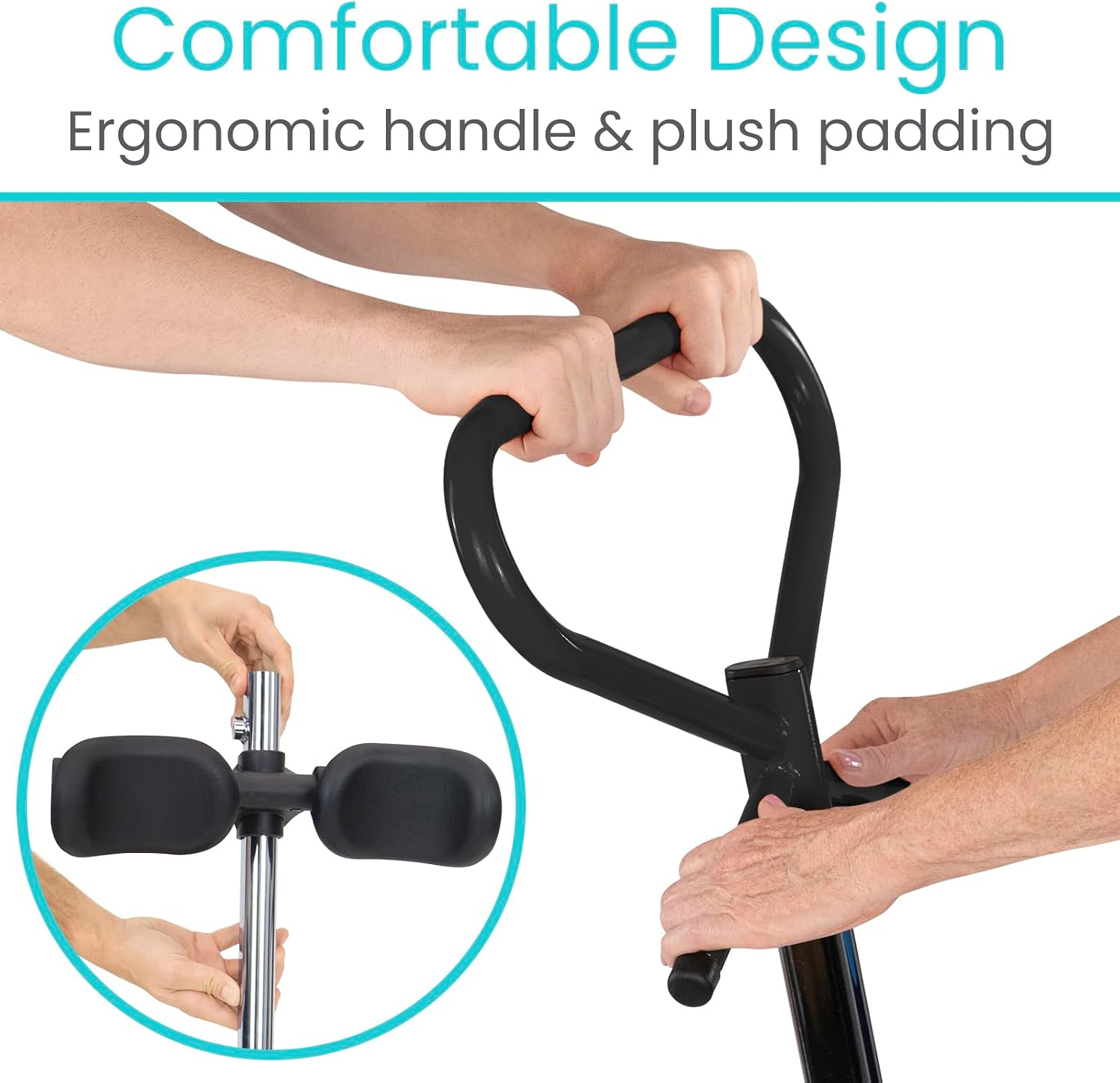 Vive Patient Turner - Turn Transfer Aid for Elderly - Mobility Sit to Stand Device for Transferring from Bed, Seat & Wheelchair - Pivot Disc 360 Degree Rotation w/Handle - Standing Aids & Supports