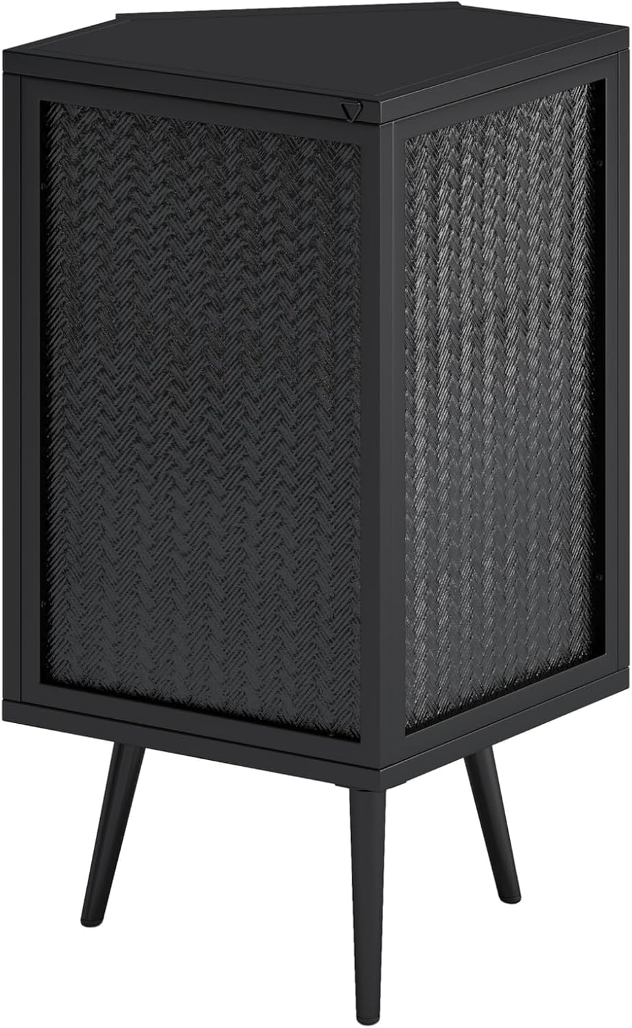 Vinsetto 22.25' Corner Floor Cabinet with Tempered Glass Door, Storage Shelves for Bathroom, Living Room, Bedroom, Black