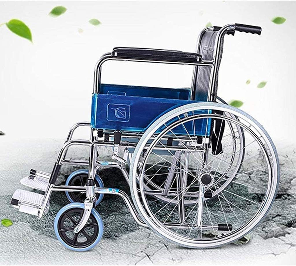 Wheelchair Folding Light, Self-Propelled with Toilet Adjustable Foot Pedal Pneumatic Tire Sturdy and Stable Elderly/Disabled Trolley Scooter,Portable