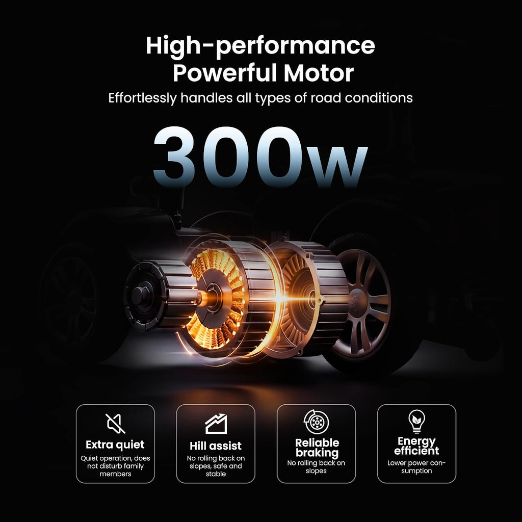 Metro Mobility 4 Wheel Electric Mobility Scooters for Adults - 300 lbs Capacity Folding Mobility Scooter for Seniors, Travel - Long Range Power Extended Battery - Black