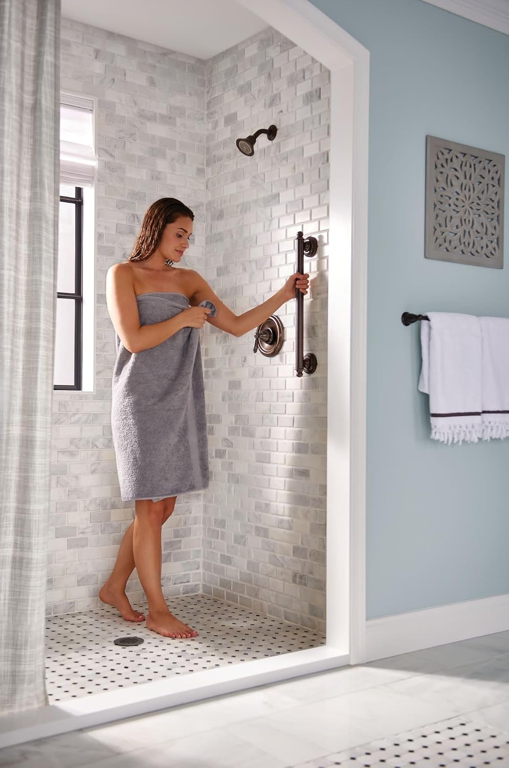 Moen YG2224ORB Bathroom Safety 24-Inch Stainless Steel Traditional Bathroom Grab Bar, Oil-Rubbed Bronze