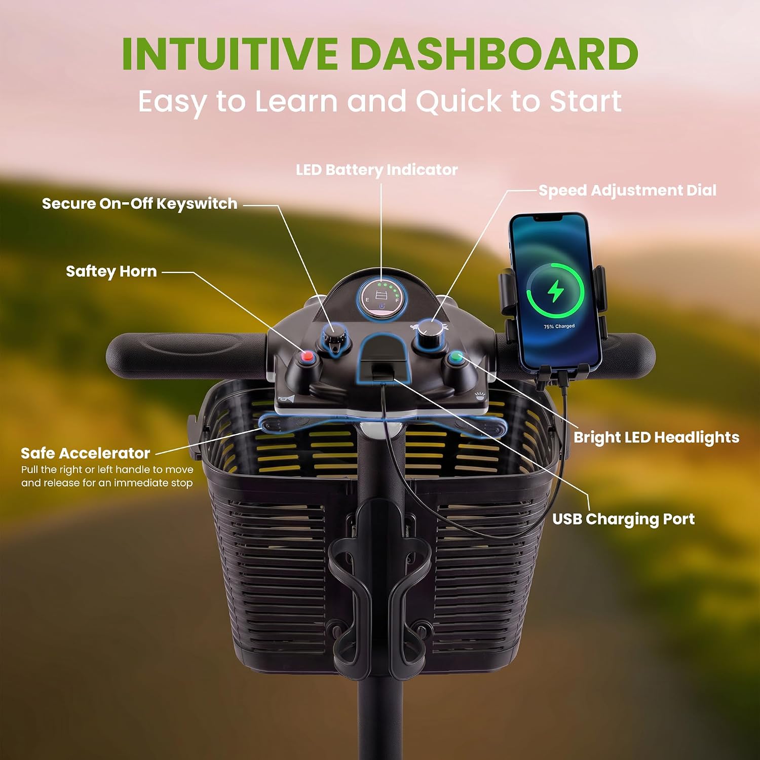 SUNDERWELL Mobility Scooters for Seniors & Adults, Compact Foldable Mobility Scooter with Tool-Free Disassembly, 15 Miles Electric Powered Mobility Scooters with 300 lb Capacity & USB Port (Silver)