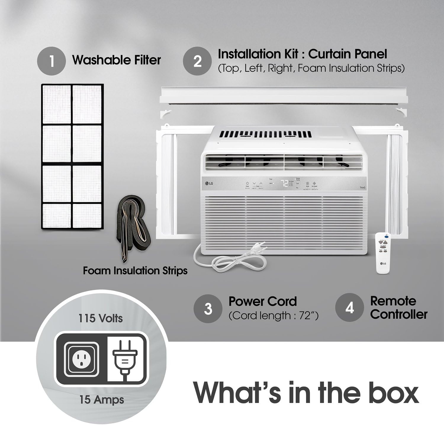 LG 6,000 BTU Window Air Conditioner, Cools 250 Sq.Ft. (10' x 25' Room Size), Quiet Operation, Electronic Control with Remote, 2 Cooling & Fan Speeds, 2-Way Air Deflection, Auto Restart, 115V