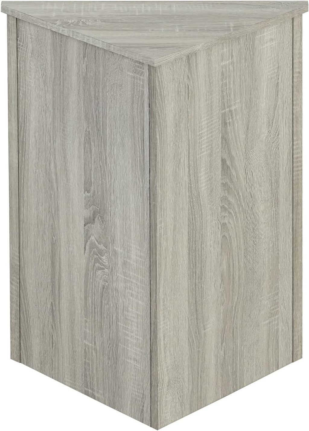 Knocbel 31.5' Height Corner Floor Storage Cabinet with Brushed Nickel Knobs, 2 Doors and Adjustable Shelves, Bathroom Pantry Corridor Free Standing Triangle Organizer Unit (Oak)