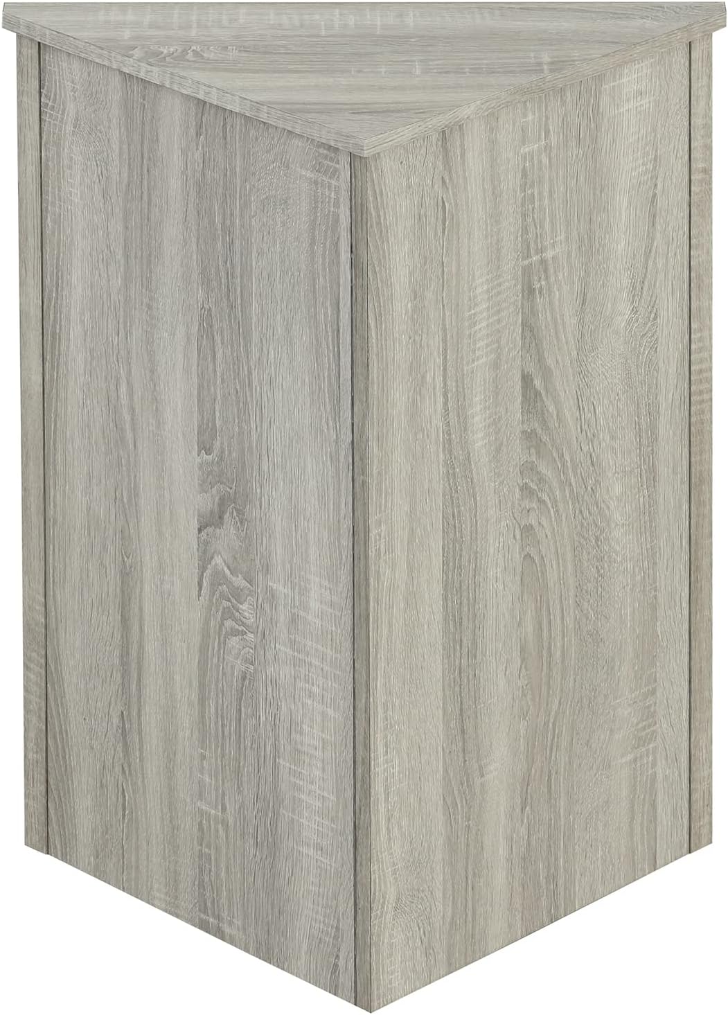 Knocbel 31.5' Height Corner Floor Storage Cabinet with Brushed Nickel Knobs, 2 Doors and Adjustable Shelves, Bathroom Pantry Corridor Free Standing Triangle Organizer Unit (Oak)