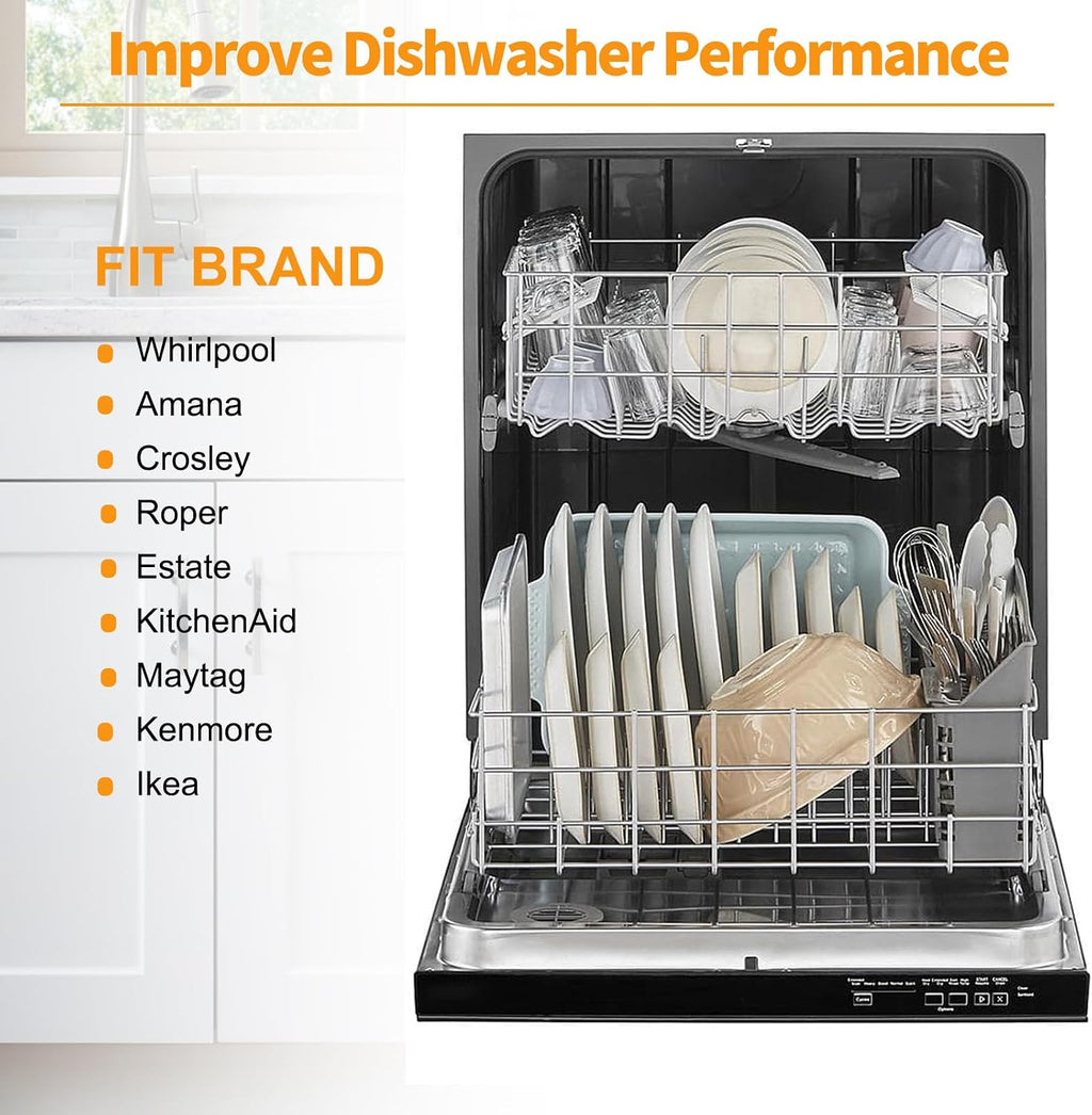 Upgraded W10161215 Dishwasher Rack Replacement Parts for Whirlpool Dishwasher Lower Rack With Dishwasher Wheels DU840DWGQ1 DU915PWPS2 Whirlpool Dishwasher Dishrack Assembly Bottom Rack Shelf Drawer