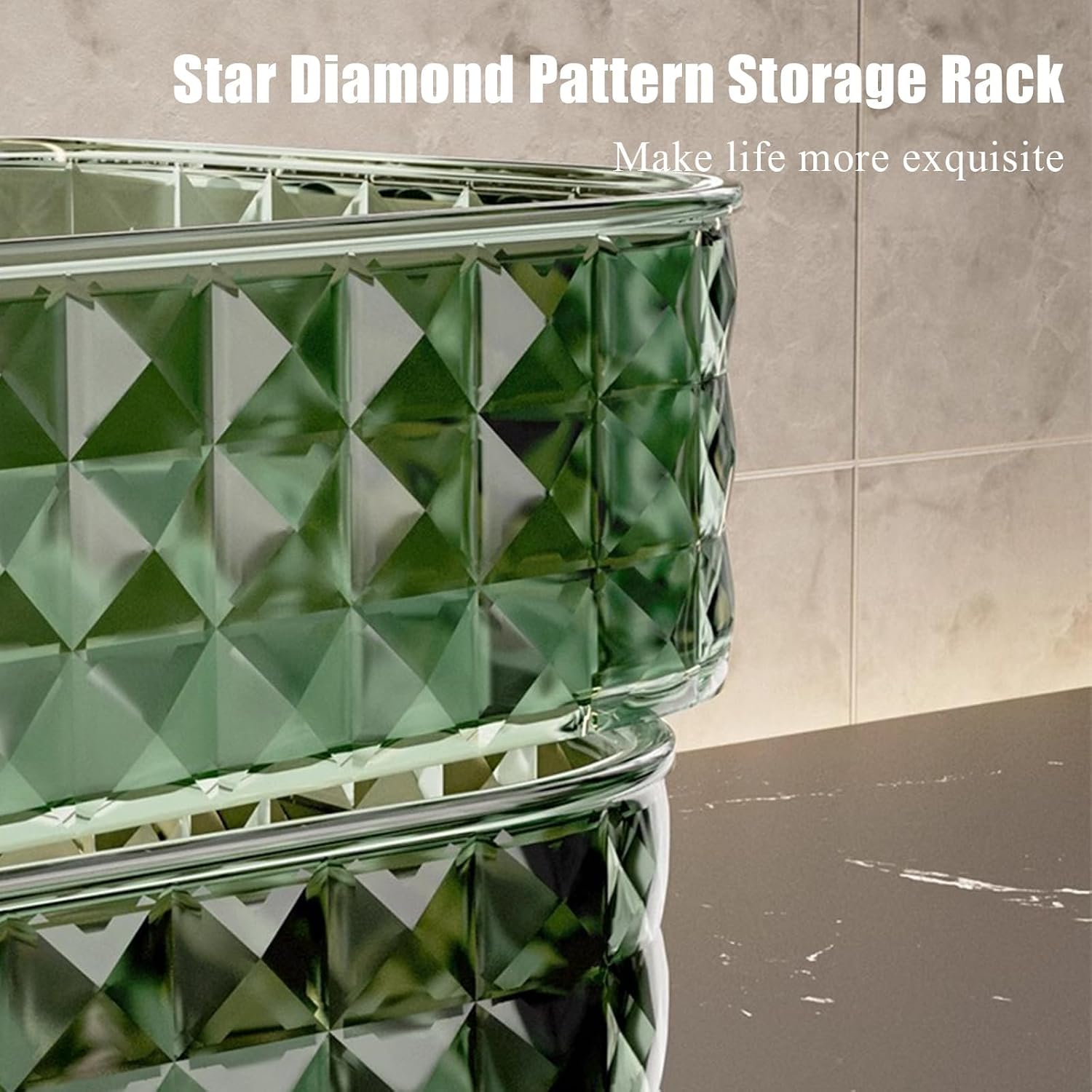 Hanging Rotating Corner Shelf, Wall-Mounted U-Shaped Bathroom Organizer, Punch-Free Foldable Shower Rack, Clear Storage Solution for Space-Saving and Easy Access(Green)