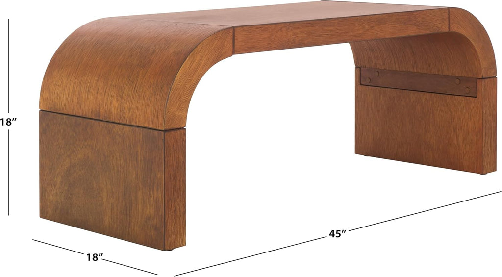 SAFAVIEH Home Collection Liasonya Natural Brown Curved Coffee Table