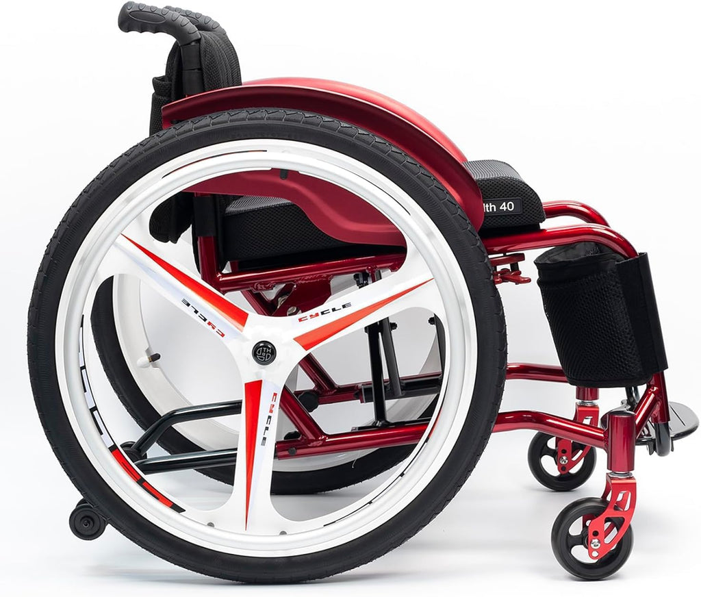 Lightweight Transport Wheelchair,Folding All-Terrain Wheelchair,Portable Self-propelled Manual Wheelchairs,Sports and Leisure Wheelchairs for Adults,Aluminum Alloy Wheelchair(Soft Backrest,40cm/15.7in