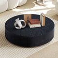 JUSTONE Round Coffee Tables for Living Room,Modern Minimalist Side Tables Accent End Table MDF Drum Center Table for Apartment,Office,Ø35.43'' x 12' H,Black