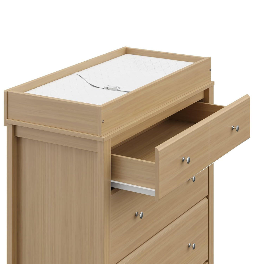 Storkcraft Horizon 3 Drawer Chest with Removable Changing Topper (Driftwood) – GREENGUARD Gold Certified Nursery Dresser, Kids' Storage Chest with Organizer, Durable and Stylish 3-Drawer Design