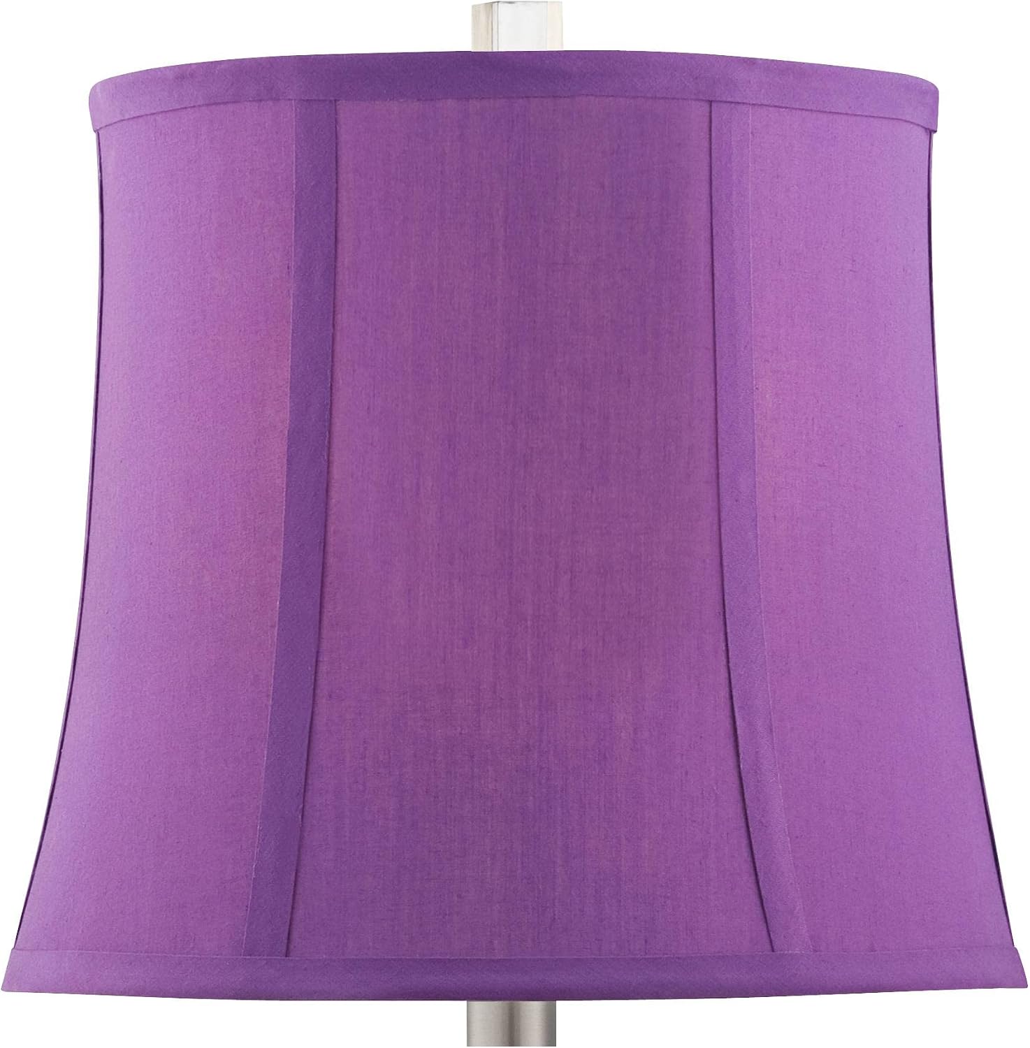360 Lighting Bijoux Modern Chic Bohemian Table Lamps 25.5' High Set of 2 Brushed Nickel Multi Colored Stacked Acrylic Gem Purple Drum Shade for Kids Girls Room Bedroom Bedside House Home