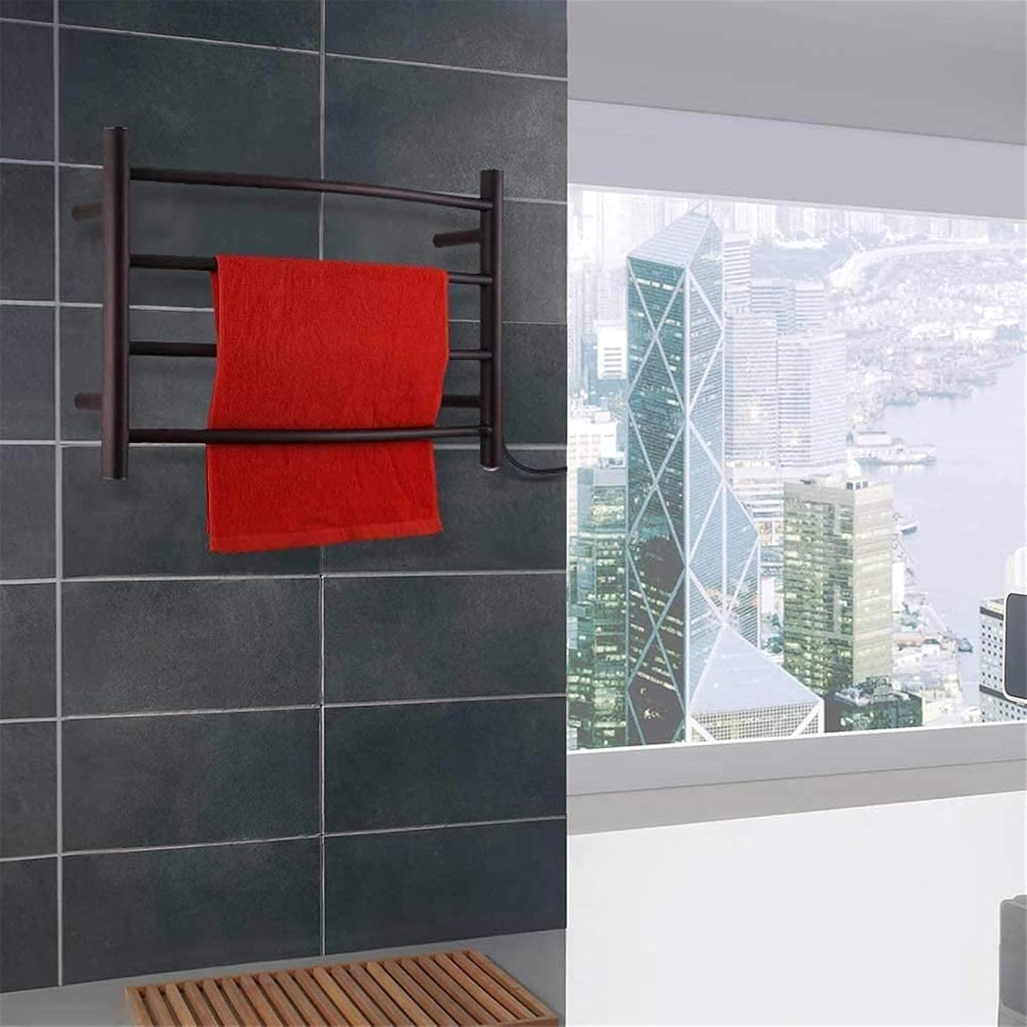 GagalU Heated Towel Rail Rails Towel Warmer,Heated Towel Bar, Electric Towel Rack Stainless Steel Electric Towel Warmer Wall Mounted Oil Rubbed Bronze Home Bathroom Accessories Towel Drye