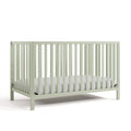 Storkcraft Morningside 5-in-1 Convertible Crib – GREENGUARD Gold Certified, Fits Standard Crib Mattress, Converts to Toddler Bed, Daybed and Full Bed, 4 Adjustable Mattress Heights (Sage)