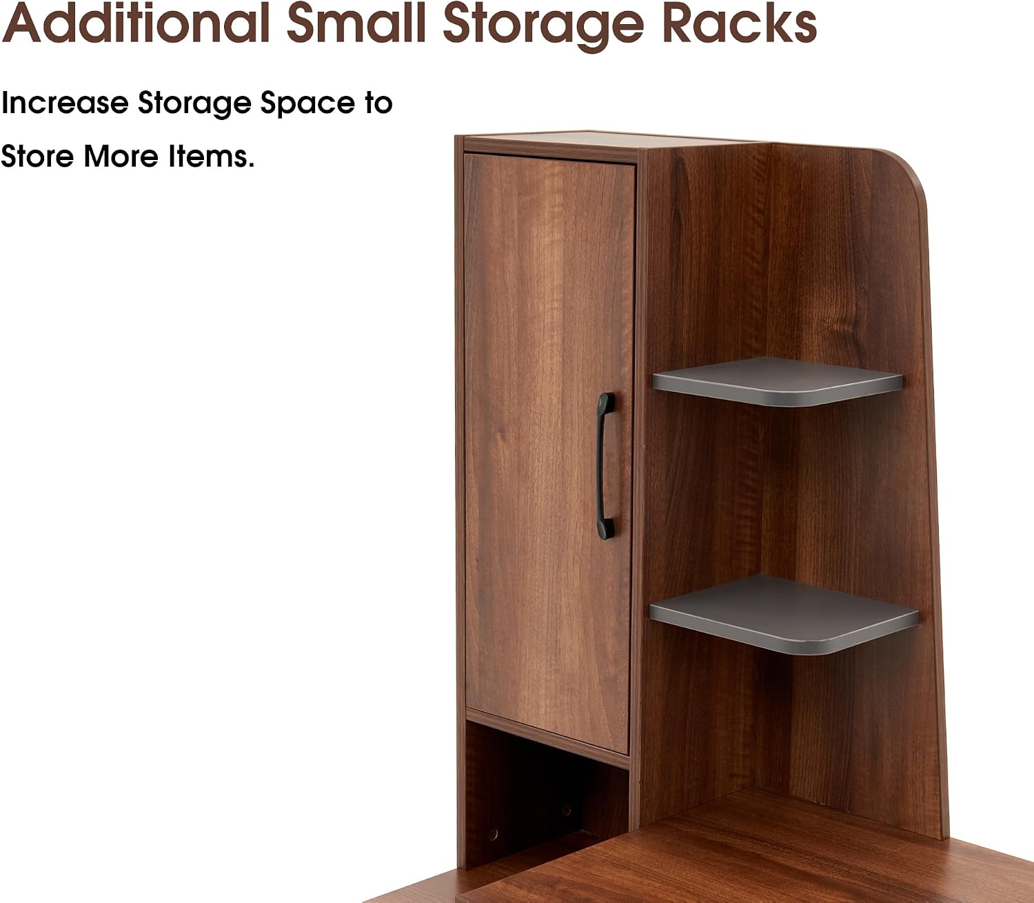 ivinta Computer Desk with Storage Shelves and Drawers, Modern Corner Office Desk for Home Office, Bedroom, Living Room, Classroom 7118 (Walnut Brown)