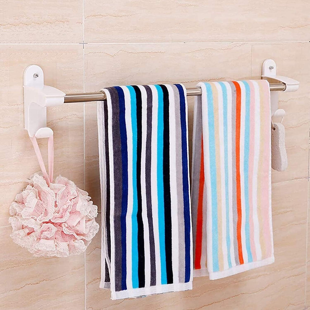 Towel Rack Wall Mounted Towel Bar, Self Adhesive Towel Holder Double Bar Waterproof Stainless Steel Bathroom with Hooks Towel Rail Towel Holder Bathroom Hardware Pendant Star of Light