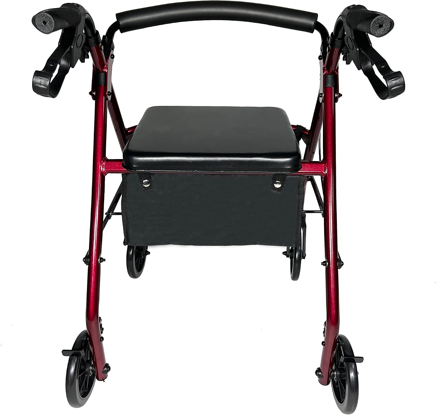 Pursonic Rollator Walker with Seat, Premium Lightweight Aluminum,4 Wheels, Supports up to 300 lbs, Padded Seat, Handlebars, Arthritic-Friendly Loop Brakes,Foldable, Soft Tires for Indoor & Outdoor