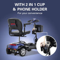 Metro Mobility Scooters, Electric Mobility Scooter for Adults and Seniors, 300 lbs Max Weight, Long Range Power Extended Battery with Charger and Basket-Max Sport Blue
