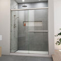 DreamLine Alliance Pro BGX 56-60 inch W x 70 3/8 inch H Semi-Frameless Bypass Shower Door in Brushed Nickel and Clear Glass
