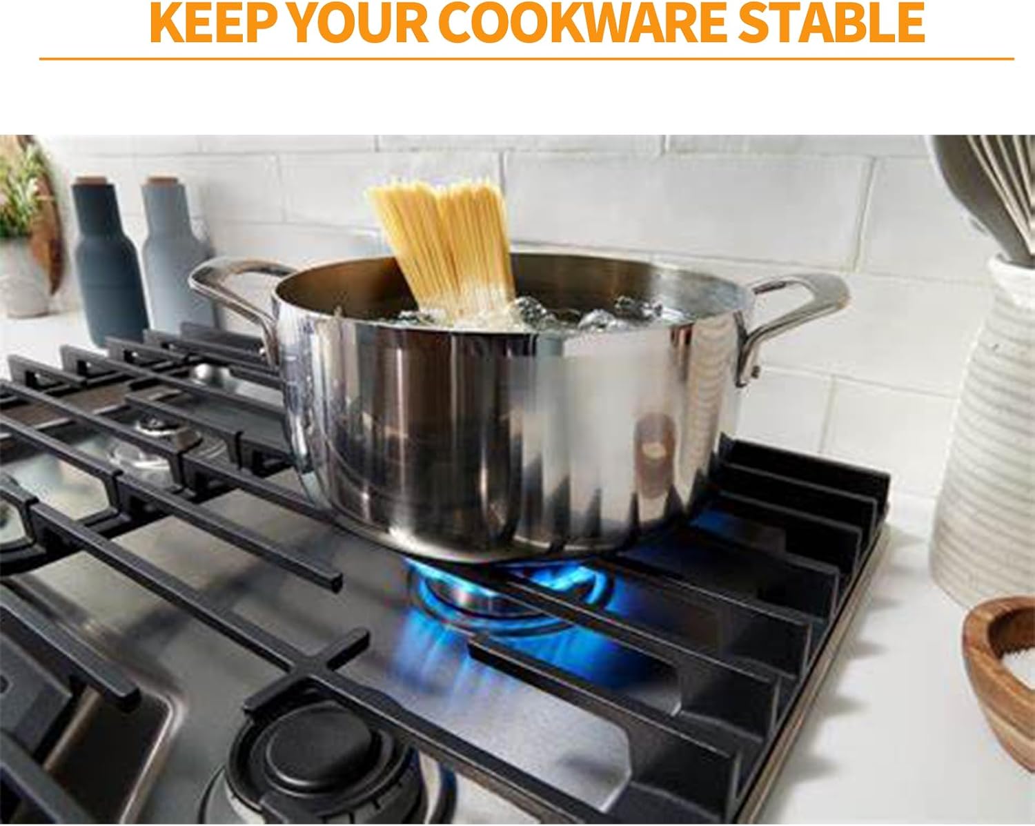 Atgestore W10594440 Burner Grate Replacement for Whirlpool Stove Parts Cast Iron Grate WCG55US0HS00 WCG51US0DS00 Whirlpool Amana Gas Range Part Surface Cooktop Stove Top Grate Kit Cookware Accessories