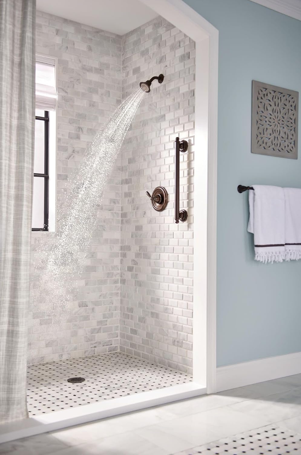 Moen YG2224ORB Bathroom Safety 24-Inch Stainless Steel Traditional Bathroom Grab Bar, Oil-Rubbed Bronze