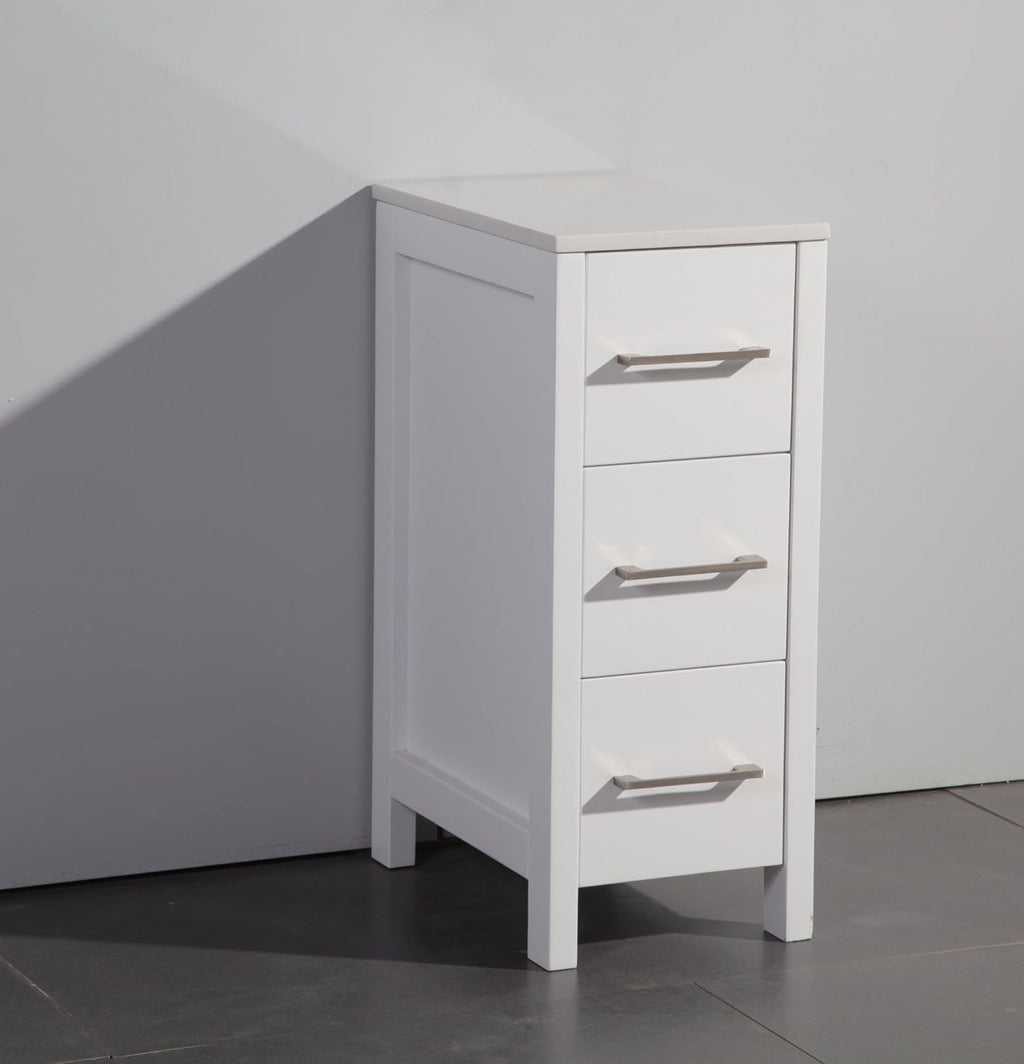 Vanity Art 84 Inch Under Mount Double Sink Bathroom Vanity Cabinet with 2 Mirrors, Ceramic Top Bathroom Cabinet Compact Set with 10 Dovetail Storage Drawers and Brushed Nickel Handles, VA3030-84-W