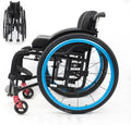 Folding Sports Portable Wheelchairs,Transport Wheelchair,Manual Wheelchair,Aluminum Alloy Wheelchair,Lightweight Wheel Chair For Adults,Quick Release Rear Wheels,Anti-Tip Wheels(Size:Seat width 38cm/1