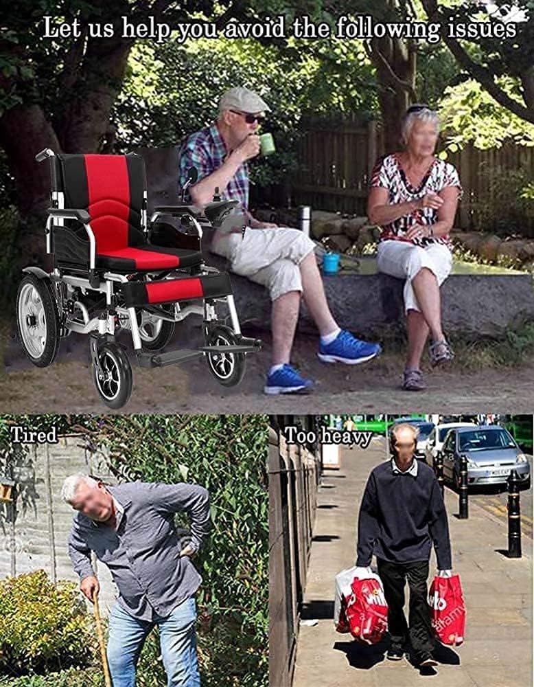 Aluminum Alloy Electric Wheelchair Lightweight Folding Easy to Carry with Headrest Trolley Travel Scooter for Elderly People with Disabilities,Blue (Black) (Blue)