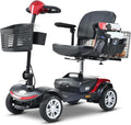 Mobility Scooters for Seniors 400 Lb Weight Capacity,Portable Folding Mobility Scooter, Travel Mobility Scooter,Heavy Duty Electric Powered Scooter W/Foldable Removable Disability Scooter,red