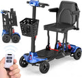 Auto-Folding Mobility Scooters for Adults & Seniors,40 lbs Lightweight Foldable & Portable 4 Wheel Electric Scooter, Remote Control/Manual Folding Power Scooter 14 Mile Range, 275 lbs Capacity Bule