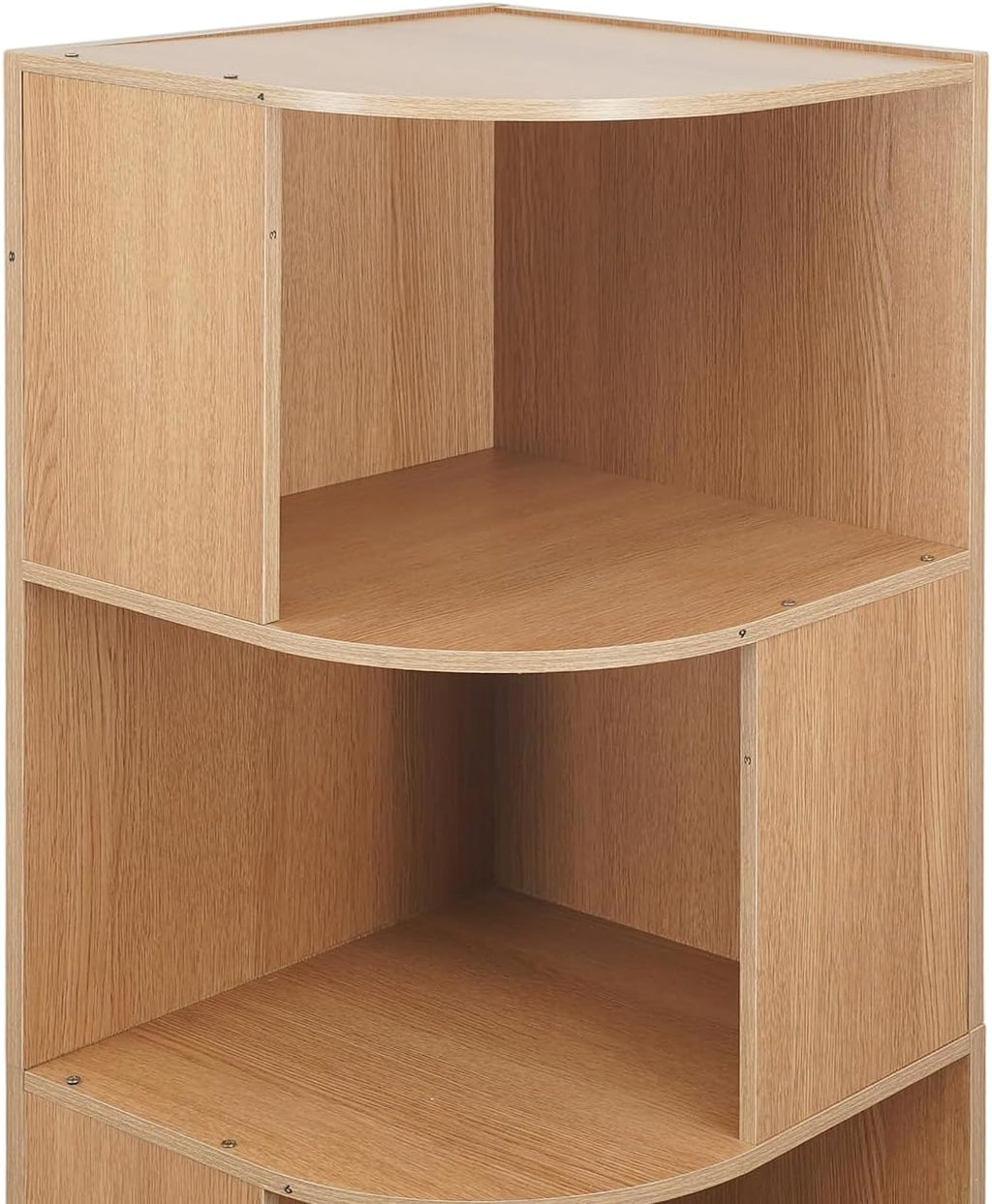 6 Tier Bookshelf Tower, 69.29'' Tall Floor-Standing Bookcase Display Cabinet, Wood Corner Book Shelf Organizer, Standing Bookshelf for Bedroom, Living Room, Study Room (Log Color)
