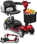 Ecomobi 20-45 Miles Mobility Scooter for Seniors & Adults, 4 Wheel Motorized Mobility Scooter for Travel, Removable Lithium Battery, 350W Motor, Dual Baskets, 300 lb Capacity, GPS Tracker,Red,30ah