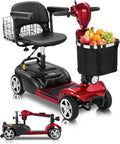 Ecomobi 20-45 Miles Mobility Scooter for Seniors & Adults, 4 Wheel Motorized Mobility Scooter for Travel, Removable Lithium Battery, 350W Motor, Dual Baskets, 300 lb Capacity, GPS Tracker,Red,40ah