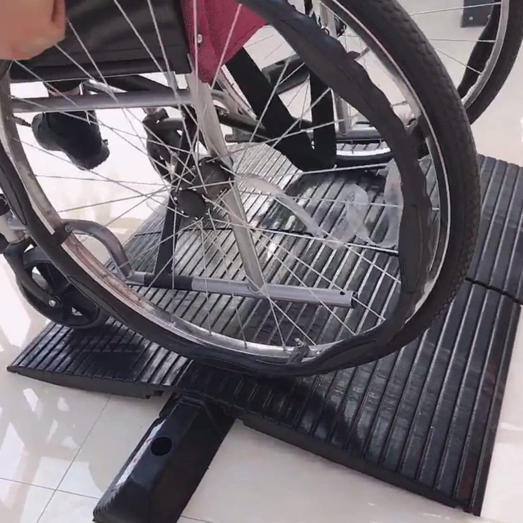 JYDQM Portable Driveway Ramp Non-Skid Rubber Threshold Wheelchairs Ramp, 1in / 2.1in High Channel, Entry Access Slope for Scooter Disability Chair(Size:38x90x7cm), YWCG2003647
