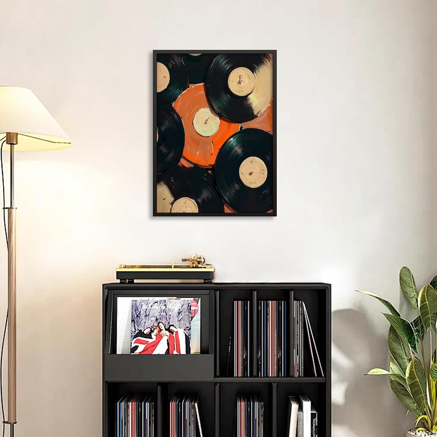 90s Music Vinyl Records Canvas Poster Trendy Modern Music Wall Art Vintage Minimalist Aesthetic Prints 24X36 inch Black Framed for Living Room Bedroom Dorm Wall Decor