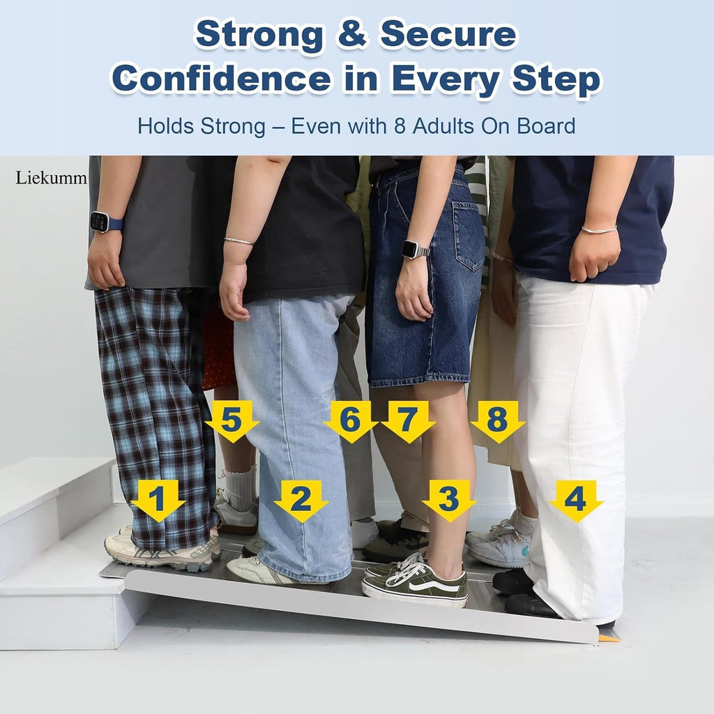 Accessible Portable Wheelchair Ramp-Lightweight Folding Ramp,Durable Aluminium,No Tools Required/Threshold/Kerbs/Wheelchair/Scooter/Disability,Easy to Store 72 * 60 * 4.5CM