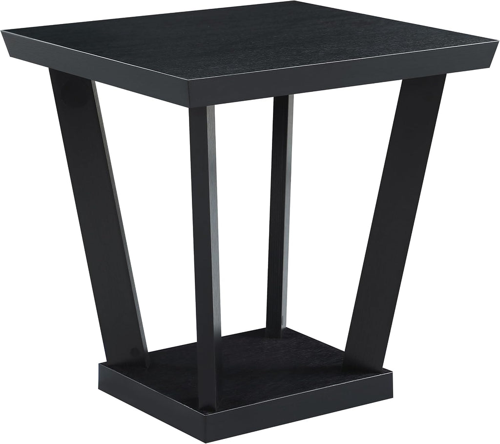Coaster Home Furnishings - Aminta - Wood - 3-Piece Coffee and End Table Set with Beveled Tops, Angled Legs, and Flush Squared Base - Contemporary Style - Living Room - Black - 753434